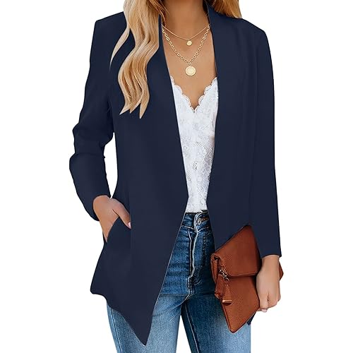 luvamia Women's Casual Long Sleeve Lapel Button Slim Work Office Blazer Jacket