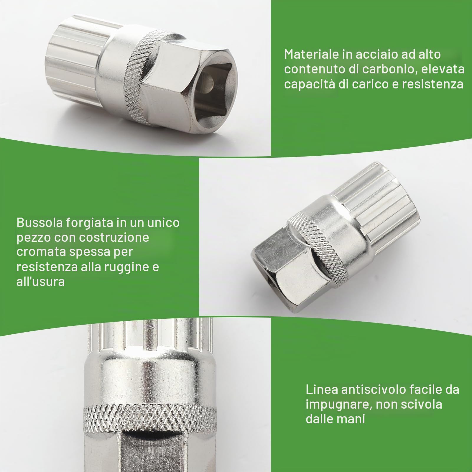 Estrattore Pignone 2-in-1 per Bici Compatibile 5-12 Velocità, Smontaggio Cassetta e Ruota Libera, Attrezzo Professionale in Acciaio Temperato per Shimano SRAM, Utensile Universale (2)