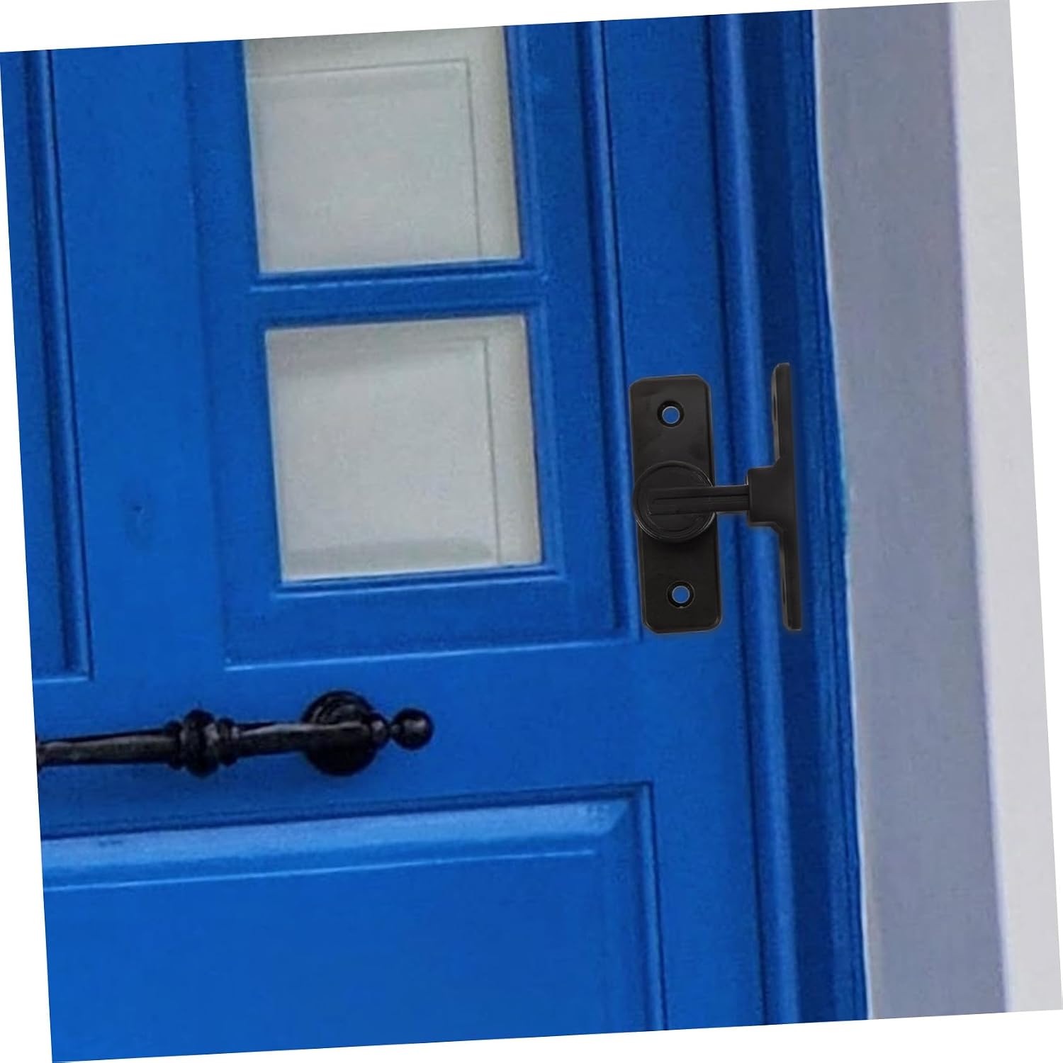 Rotatable Barn Door Latch Lock Black Door Hook Lock for Gates Cabinets Bathrooms Offices for Enhanced Security