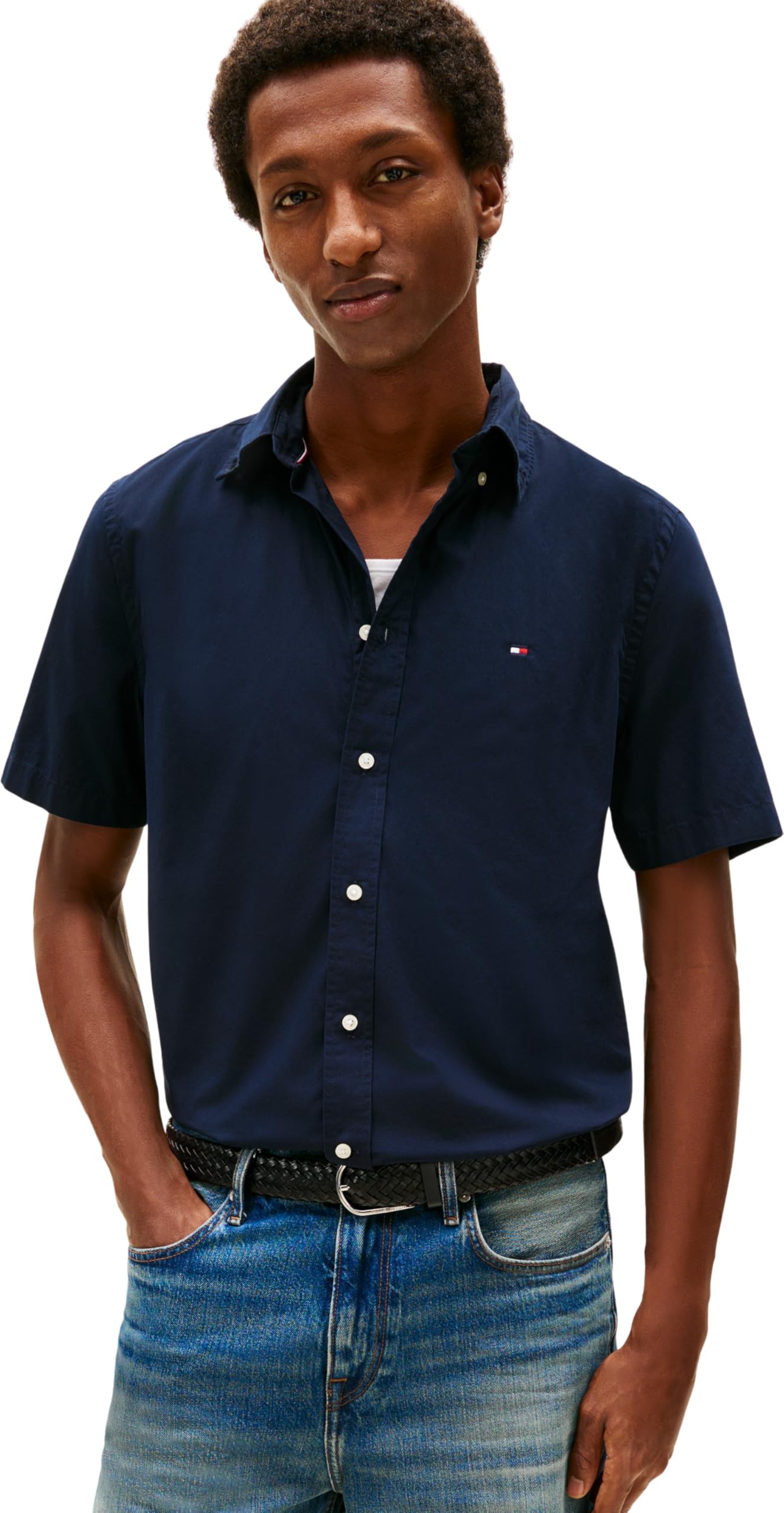 Tommy Hilfiger Herren Core Flex Poplin Solid S/S Shirt Mw0mw42248 S/S Shirt (1er Pack)