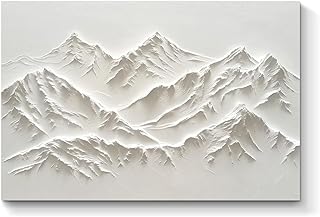 White Mountain Painting Minimalist Landscape Wall Art Abstract Mountain ...
