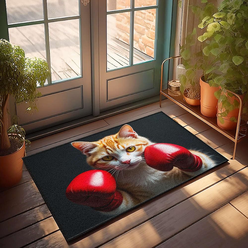 Tapis de boxe chat paillasson d'extérieur grand format pour sublimer votre terrasse