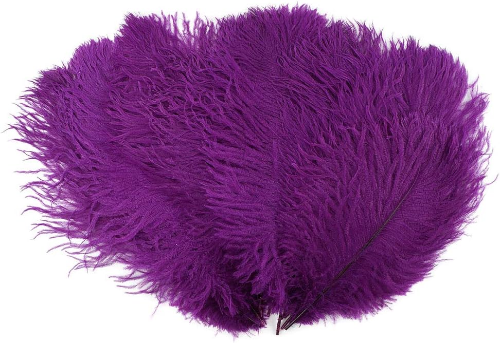 ZUCKER Ostrich Feathers for Centerpieces- Wedding Decorations- Feathers for Crafts, 12 Pieces, 13-16 inch, Very Berry