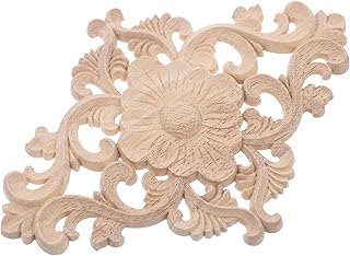 1pc Living Room Decor Solid Wood Door Lintel Carved Flowers Easy Paintable Home Decor Style