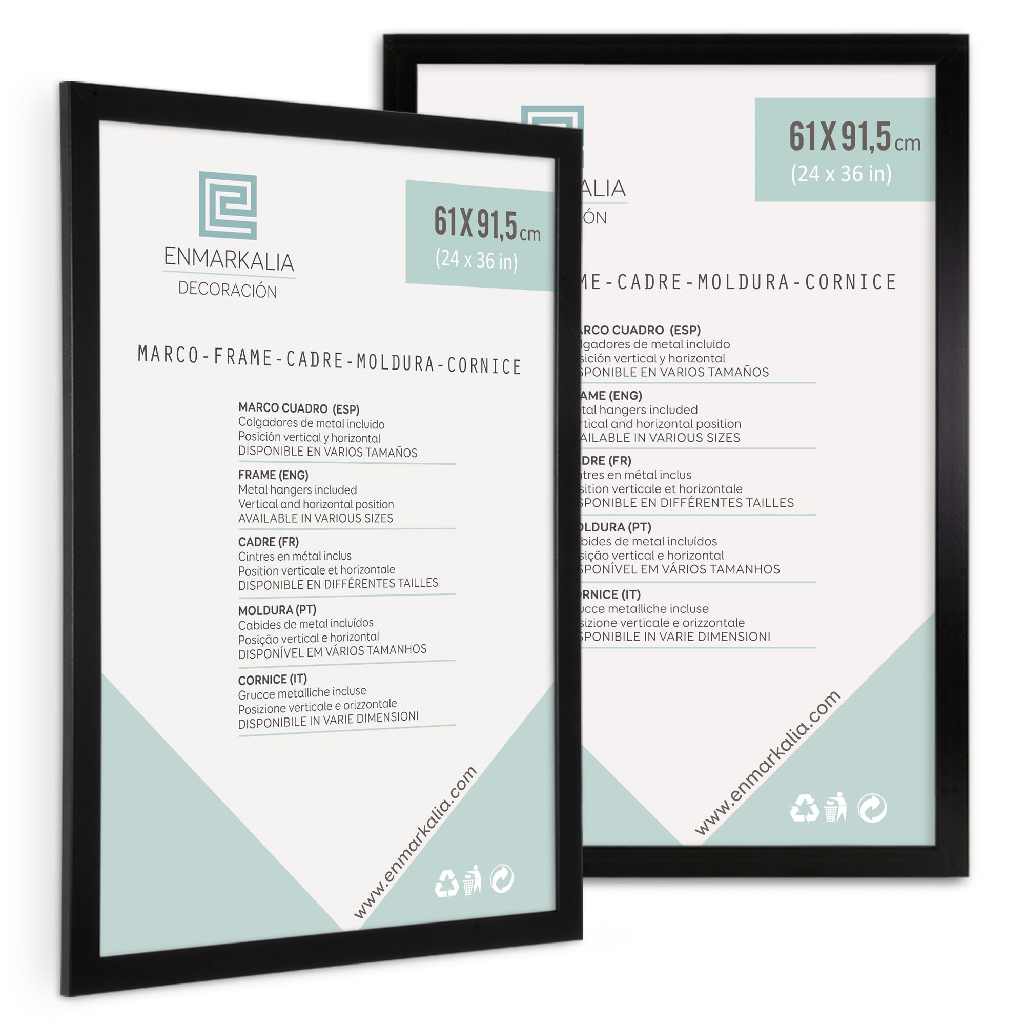 Pack de Marcos 61x91,5 (Poster) (61 x 91,5 cm (poster) 2 uds, Negro)
