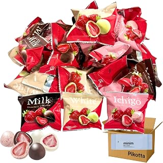 【 クール便 】ストロベリーチョコレート 苺まるごとチョコ包み 個包装 アソート 大容量 410g 約35個（ストロベリー・ミルク・ホワイト）+ miniウエットティッシュ付き バレンタインデー ホワイトデー Pikotta