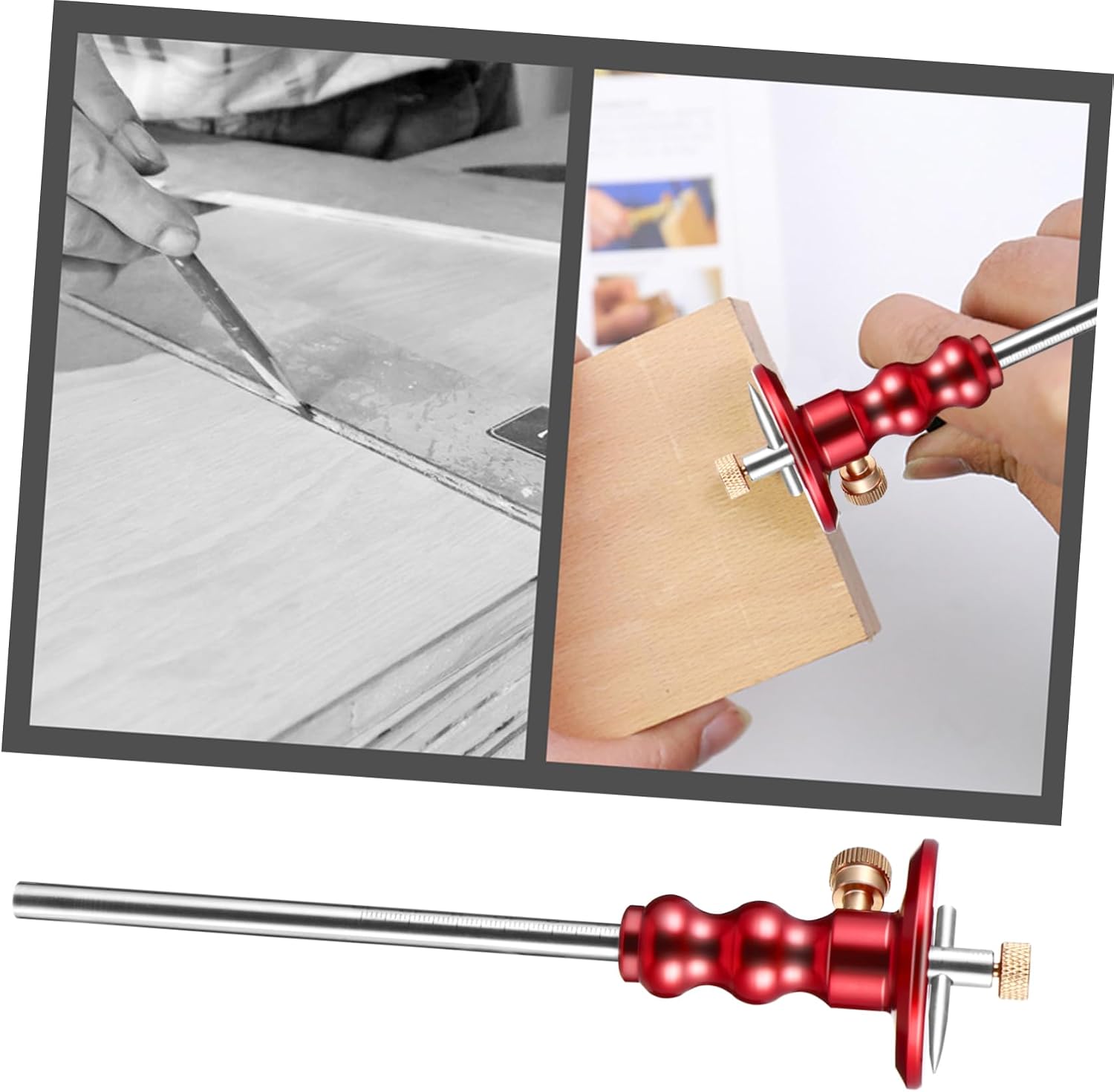 Uonlytech Wheel Marking Gauge Stainless Steel Woodworking Tool for Precise Measurements Mortise Gauge for Accurate Scribing Woodworking Projects