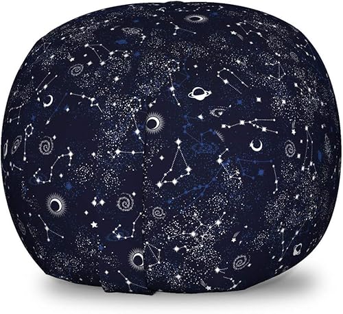 Miniatura 114 de Ambesonne Silla de almacenamiento de juguetes de galaxia, arte espacial de la galaxia, planetas del sistema solar, planetas, mercurio, urano,