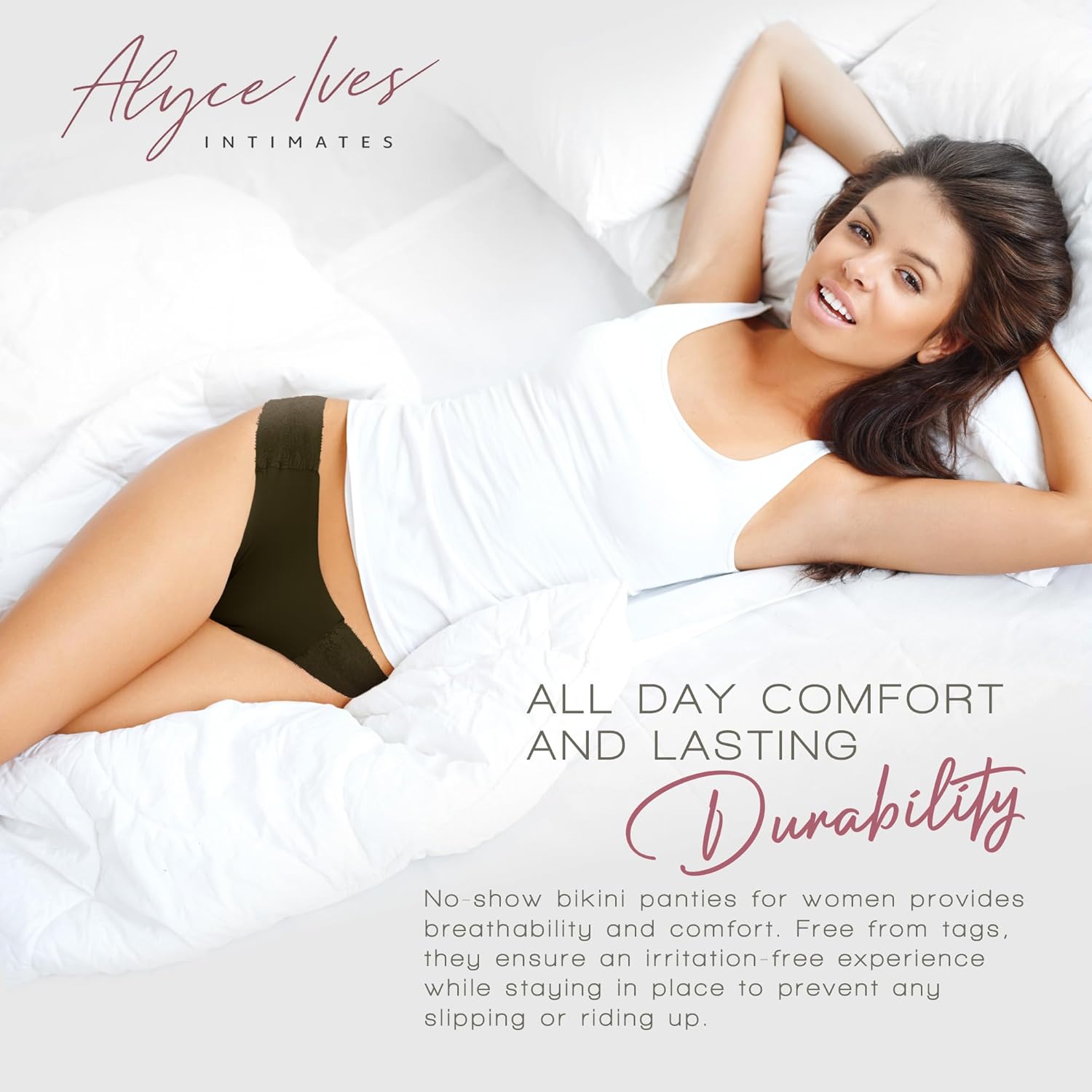 Pretty Sweet Intimates Women’s Seamless Cheeky Bikini Underwear, Pack of 10- Laser Cut, No Show Cheeky Panties with Lace - Image 4