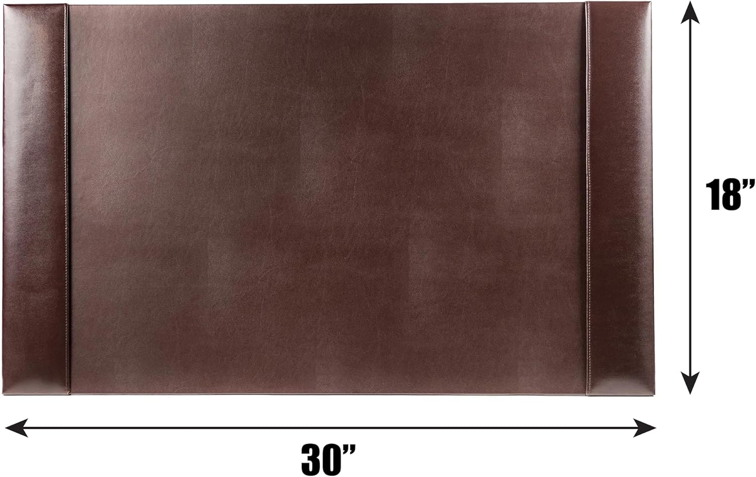 Dacasso Bonded Pad with Side Rails Luxury Leather Desk Blotter for Writing, 30 x 18, Brown