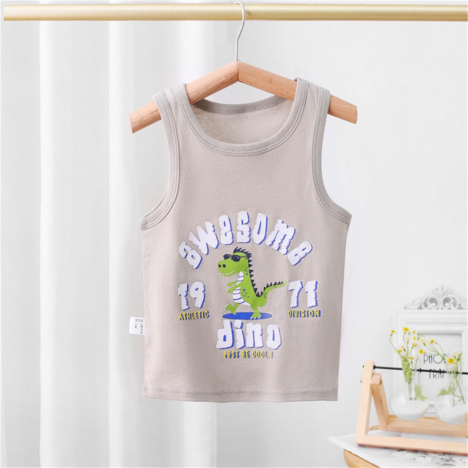 2025 - Niños de verano para niños delgados sin mangas desgaste al aire libre impresión bebé primavera desgaste básico camisa chaleco camiseta niños niños manga larga