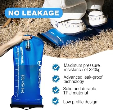 WRELS Hydration Bladder,1L/1.5L/2L/3L Water Bladder for Hydration Pack,BPA-Free Leakproof Water Reservoir for Hiking Running Camping Cycling