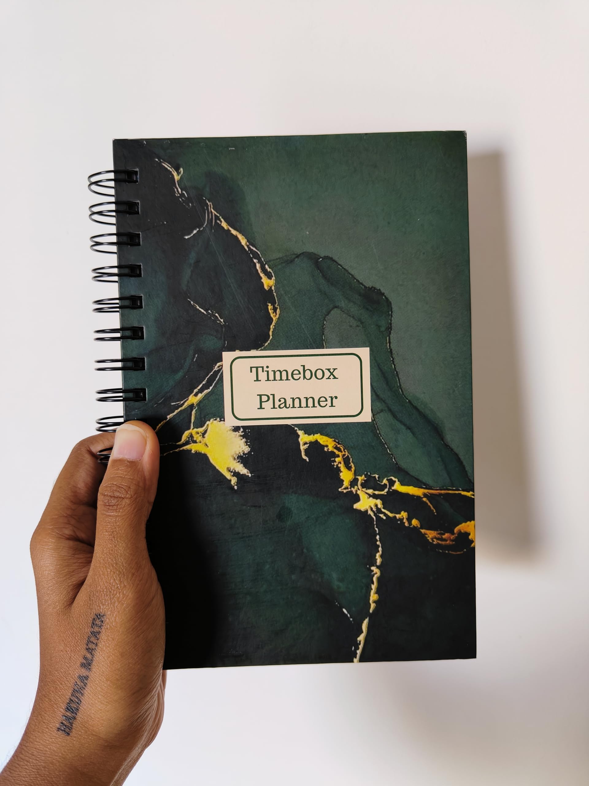 Timebox Planner Undated Planner; Guided Journal; Free Stickers; Free Bookmark; Schedule Your Day; Manage to-do List; Goals Tracker; 6 Month Journal - 183 Pages (Green Marble color)-image-2