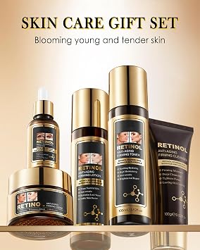 Skin Care Toiletry Kit,Anti Aging Skin Care Set for Women, Skincare Product | 5 in 1 Moisturizing Skincare Kit for Wrinkles Fine Lines, Facial Skincare Kit,Thanksgiving Christmas Beauty for Mature Women