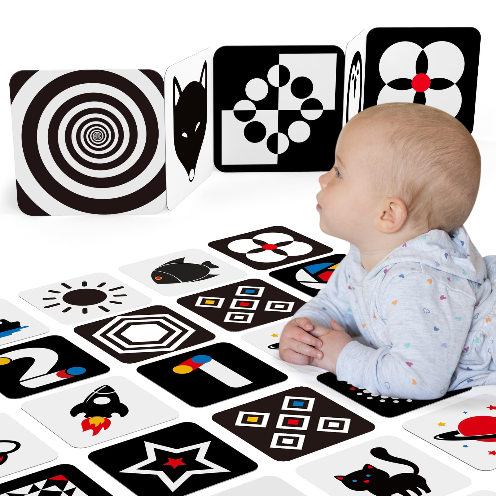 Bébé haut contraste apprentissage bilingue Flashcards 101 Stimulation visuelle c