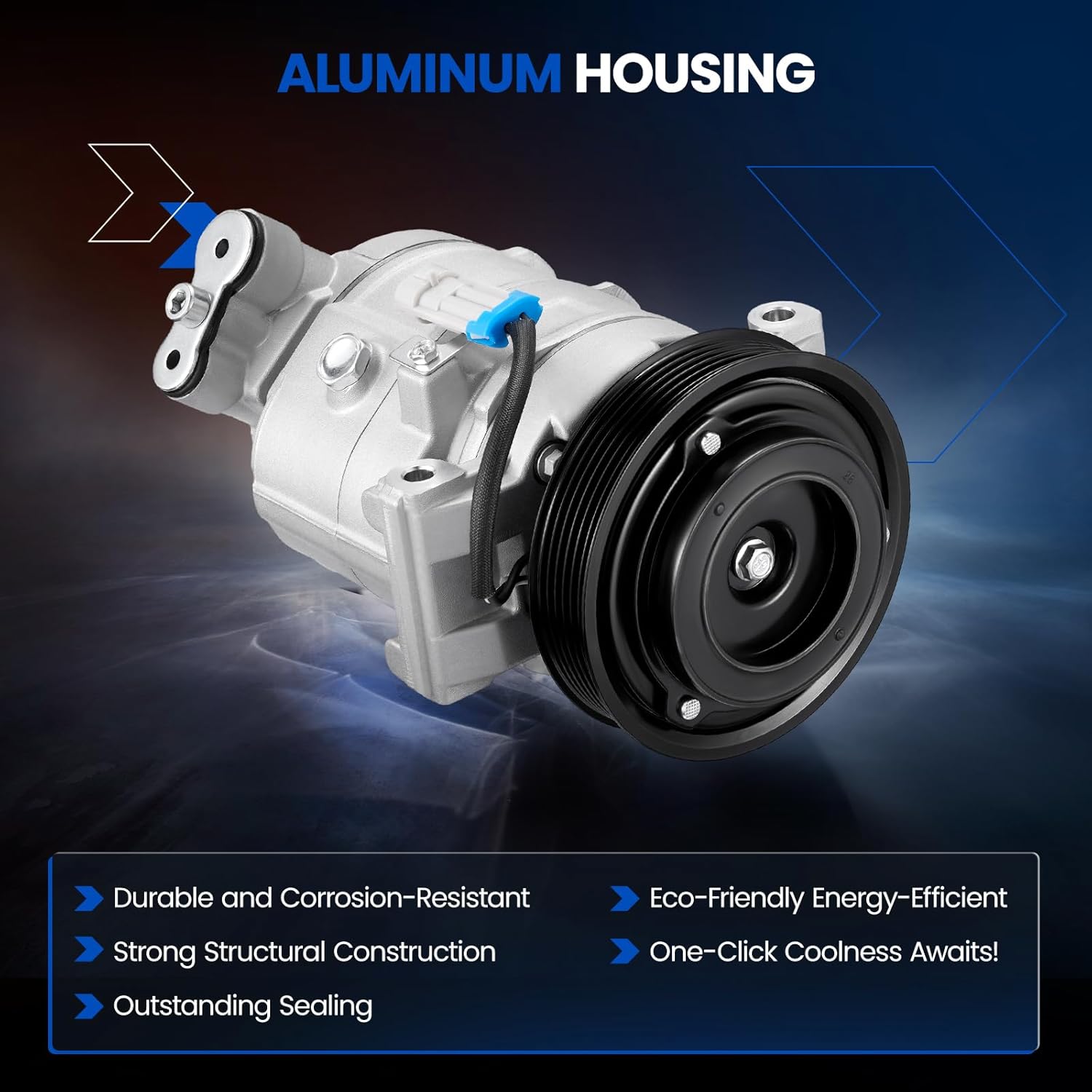 68695 Air Conditioning A/C Compressor with Clutch Compatible with Chevrolet Sonic 2012, L4 1.8L FLEX, CSP15 Compressor Type, 6-Groove Pulley