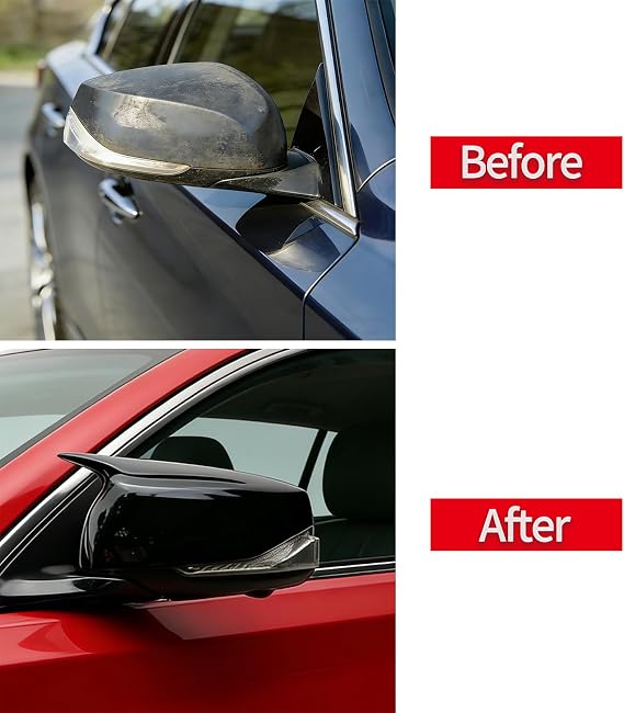 Gloss Black Side Mirror Caps for Accessories, Driver & Passenger Side Mirror Compatible with Infiniti Q50 Q60 Q70 Q50S Accessories