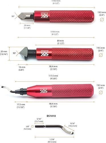 Miniatura 3 de Herramienta de desbarbado AFA Tooling con 10 cuchillas giratorias de acero de alta velocidad y 2 escariadores manuales avellanados