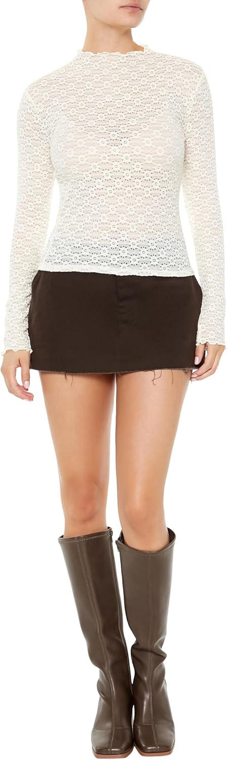 Forever 21 Womens Lettuce-Edge Lace Top - Image 2