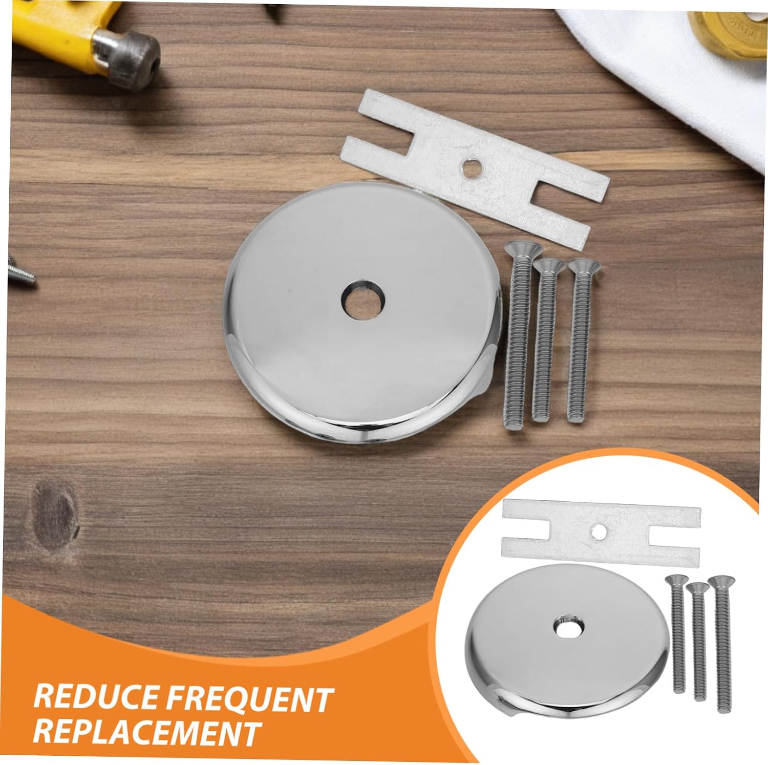 2 Sets Single Hole Bathtub Drain Cover and Tub Drain Stopper Replacement with Screws Bathroom for Waste and Overflow Repair