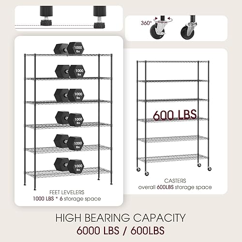 Miniatura 50 de BestOffice Estantes de almacenamiento de alambre de 3 niveles con ruedas 23 x 13 x 31 pulgadas Cromado Estantes ajustables Estante de metal