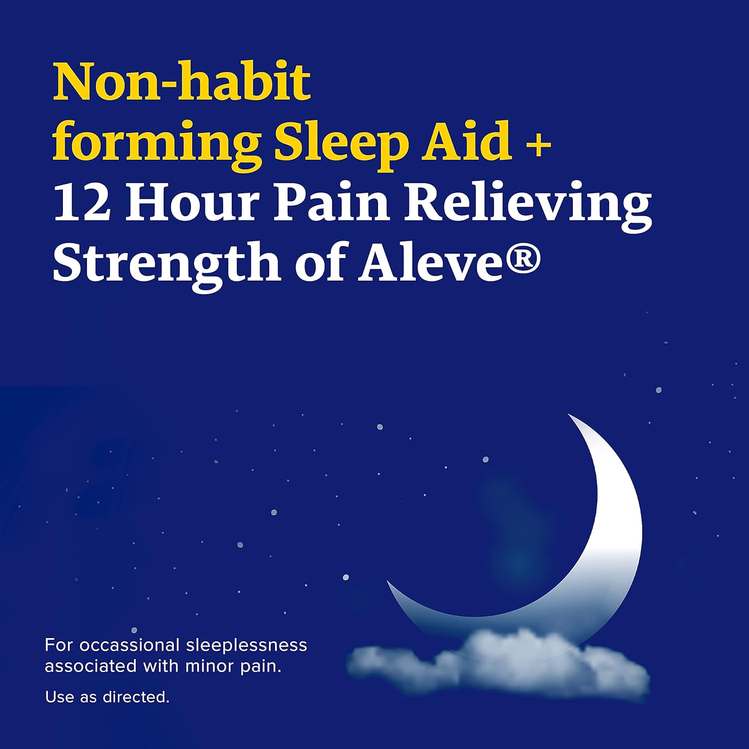 Aleve Pain Relief and Nighttime Sleep Aid, Naproxen Sodium Caplets ‐ 120 Count, 120 Count : Health & Household