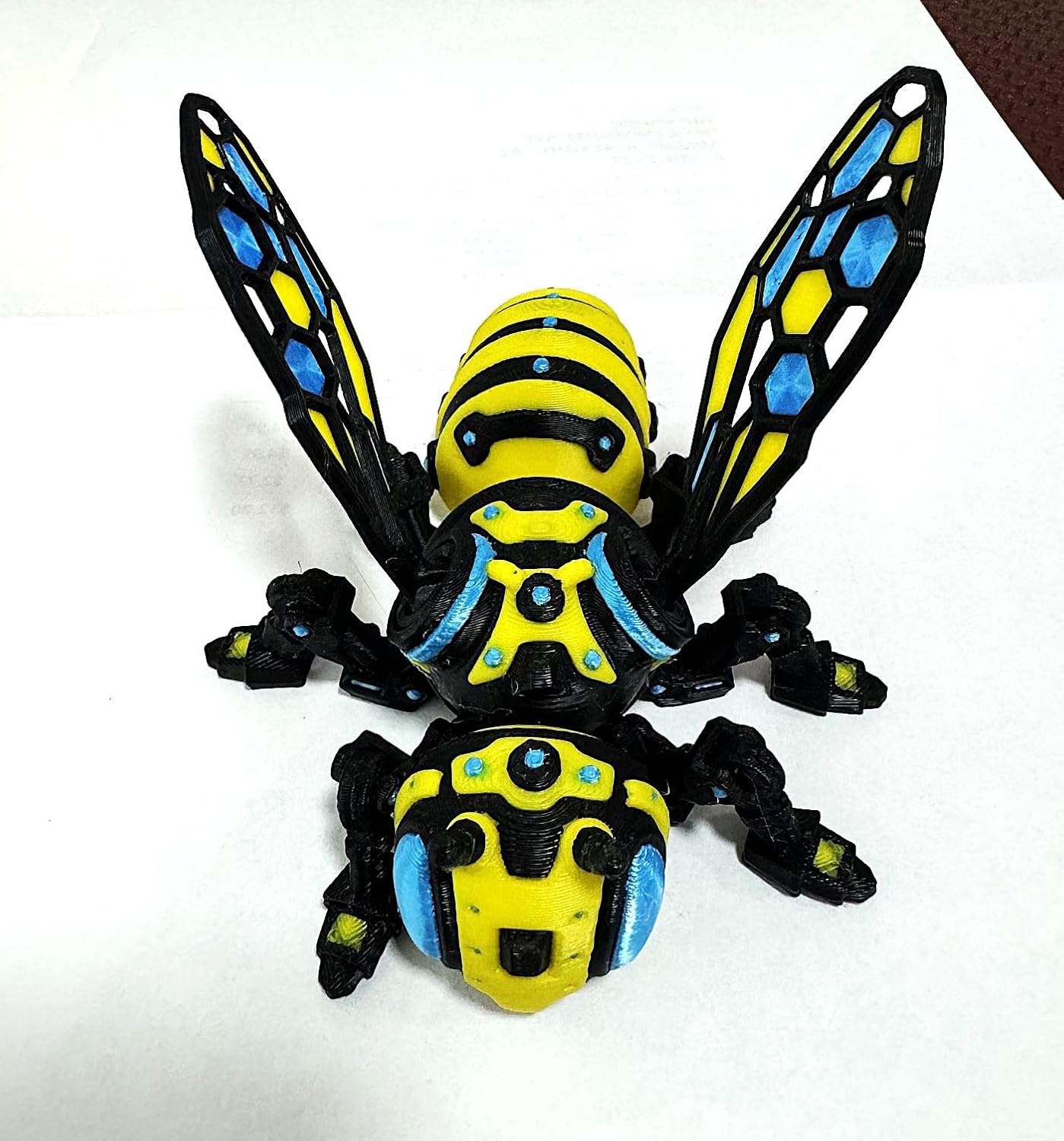 3D Printed Cyber Bee, Articulated Magnetic Cyber Bee Fidget Toy, Stress Relief Desk Toy, Executive Desk Toy- 4.5" CB001-YBK image 4