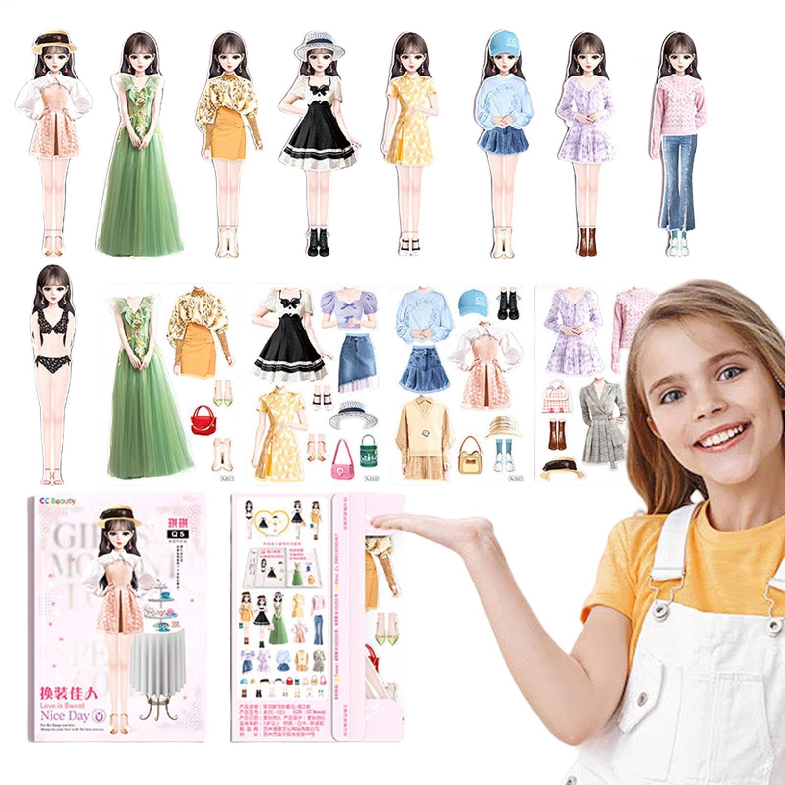 Set Da Vestire Magnetico - Kit Da Gioco Puzzle Per Bambole Di Carta, Giocattoli Da Vestire Per Bambini, Gioco Di Finzione Creativo Pezzi Durevoli | Giocattolo Educativo Puzzle Di Immaginazione Per Bam