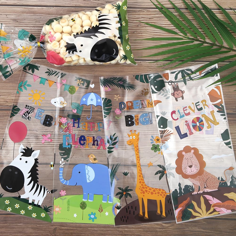 1000-PCS Frosted Animal Cookie Stickers - Pink Elephant Lion Giraffe Theme For Scrapbooks & Decor