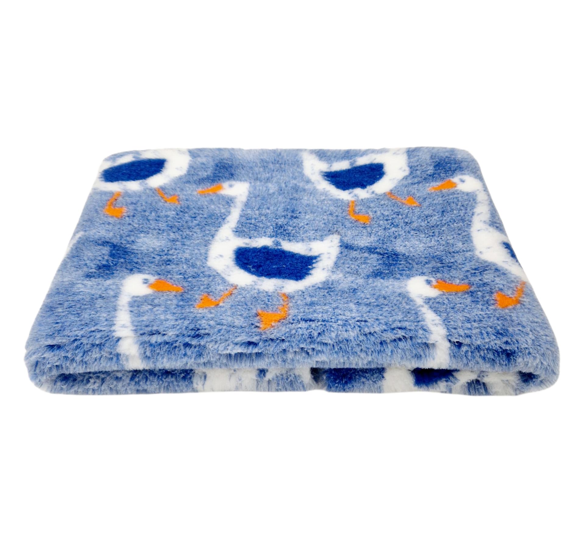 WOOF AND PUP | Non Slip Vet Bedding | Blue Geese Goose Pattern | Machine Washable | UK Manufactured | Non-slip | Dog Bed | Whelping | Vet Bed (75cm x 200cm)