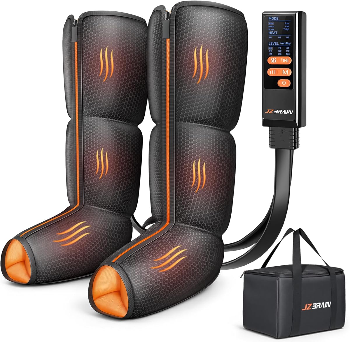 Leg Massager with Heat and Compression : Foot and Calf Massager for Circulation and Pain Relief, Sequential Compression Boots with 6 Modes, 9 Intensity, 3 Heat - Gifts for Mom, Dad, Him, Her