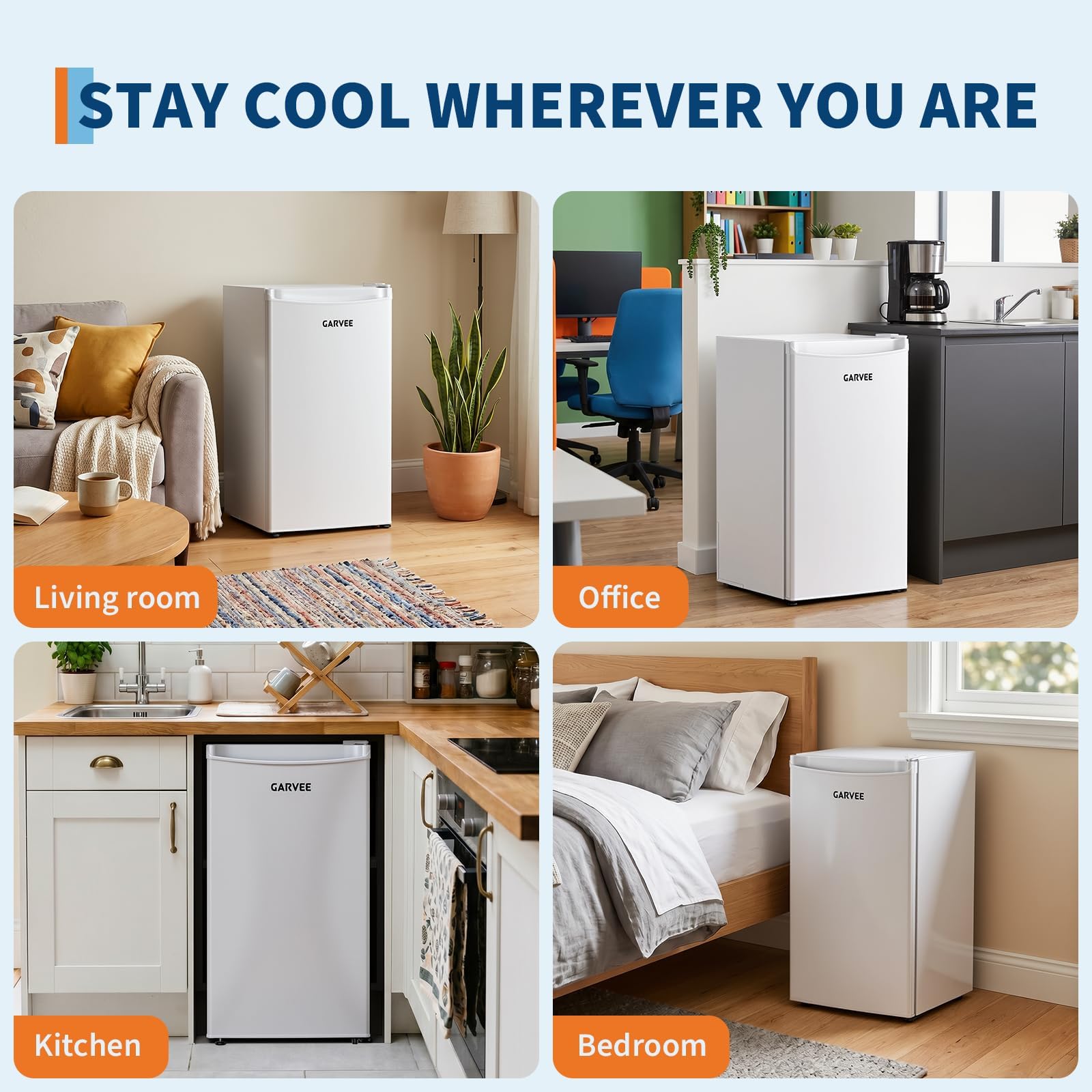 Mini-Kühlschrank 92L mit Gefrierfach 40 dB(A) Weiß Energieklasse E