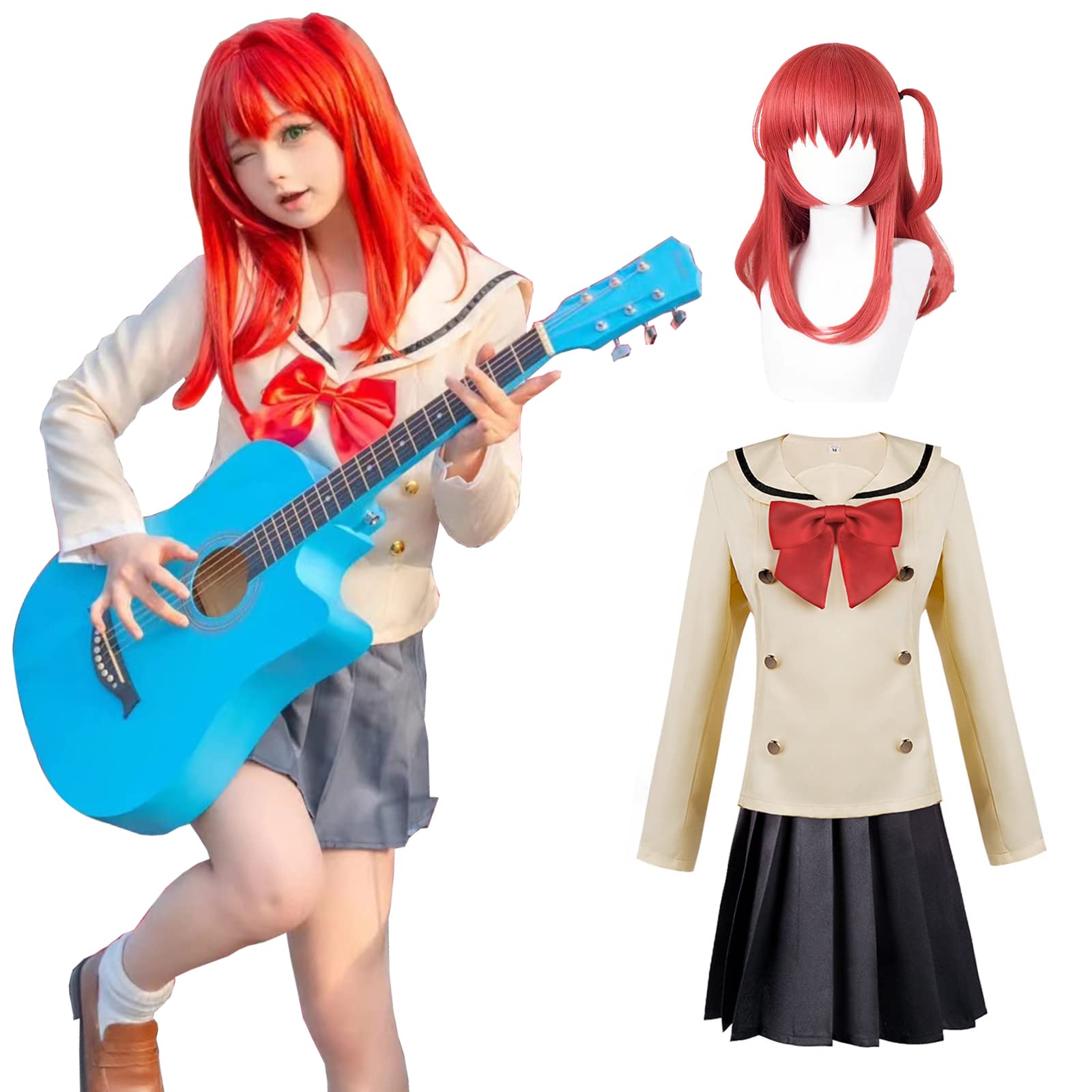 Amazon.co.jp: [神併良品] 喜多 郁代 コスプレ ウィッグ付き ギター