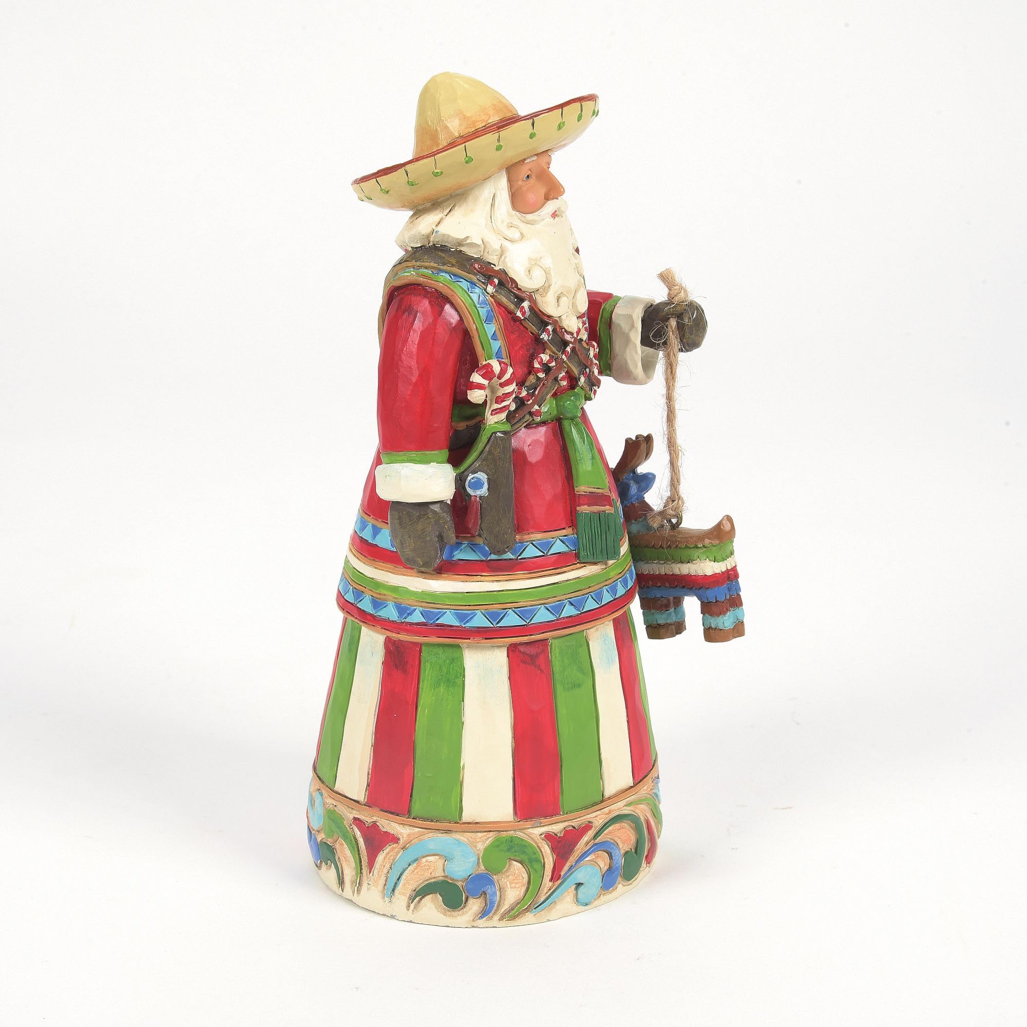 ENESCO Jim Shore Heartwood Creek - Statuetta Messicana in Resina di Babbo Natale, 18,4 cm, 18,4 cm, 19 cm, Multicolore