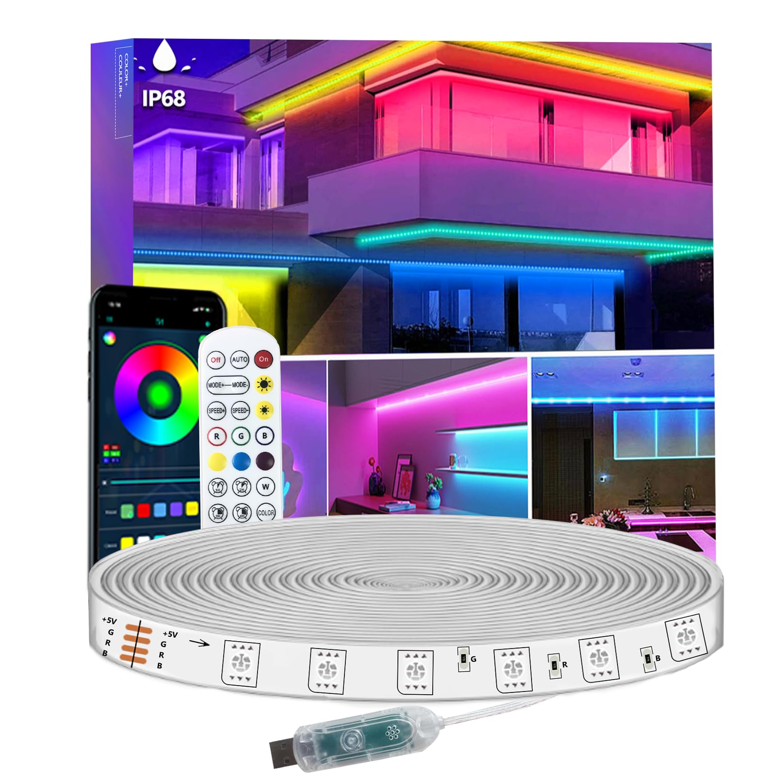 httpsmp 5m LED Strip Lights IP68 Outdoor Waterproof, 5V USB Powered, Music Sync Bluetooth APP/RF Remote Control Lights for Balcony,Deck,Camping,Garden,Bedroom Decor