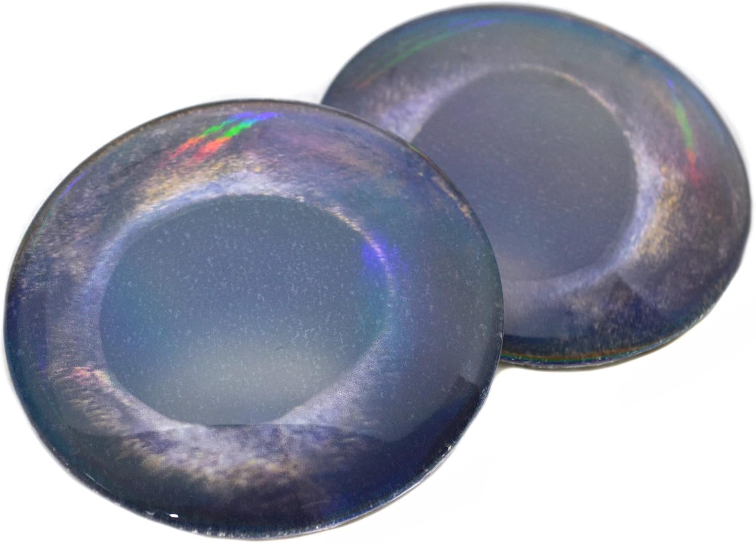 Megan's Beaded Designs Walleye Fish Iridescent Glass Eyes Realistic 6mm to 78mm Jewelry Making Art Doll Fish Animal Taxidermy Sculpture Eyeball Flatback Cabochons (78mm)