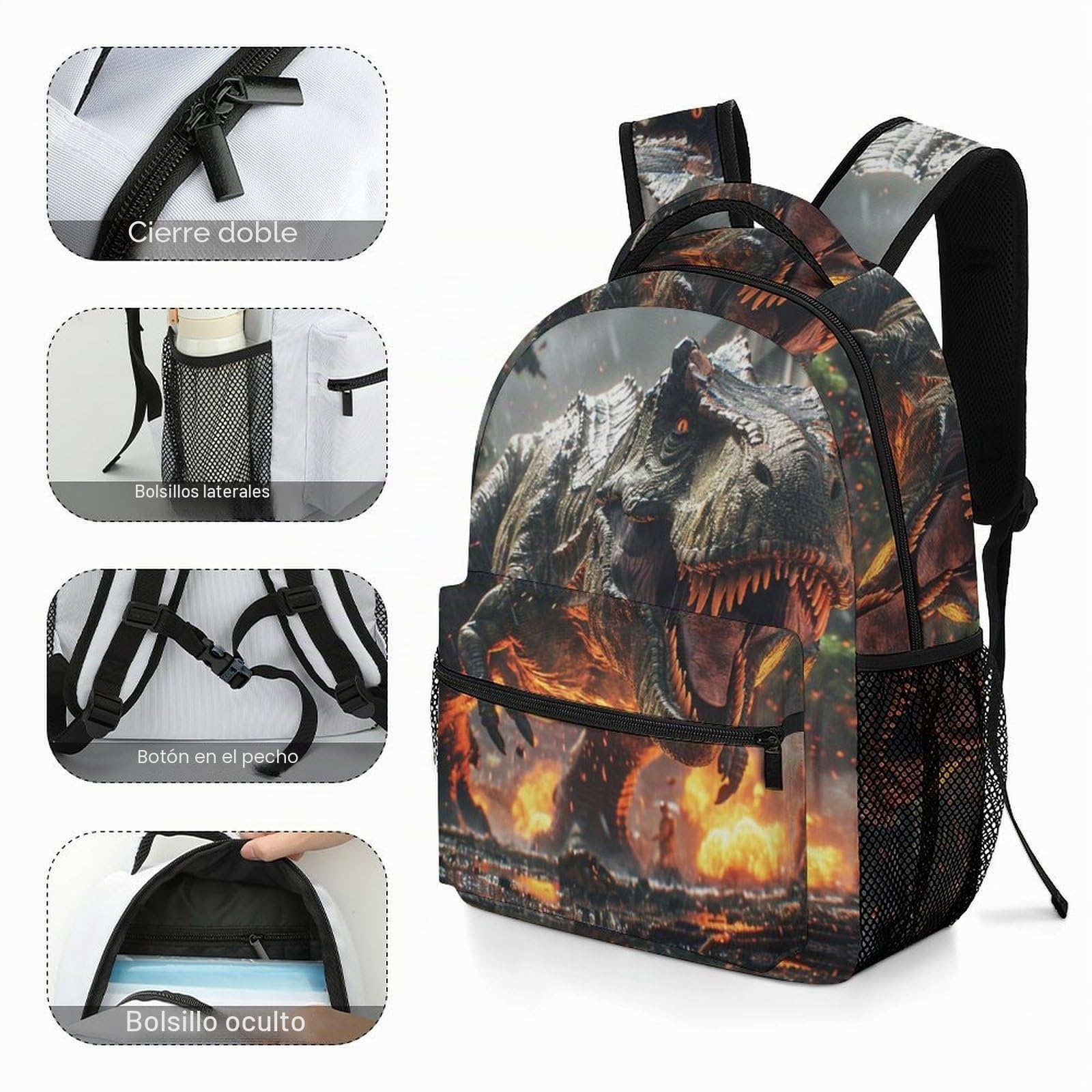 Dinosaurio Mochila Para Niños Animal Morrals Cómoda Y Versátil Mochila Universitaria Mochila Infantil De Gran Capacidad Primaria Pequeña Guardería Mochila One Size