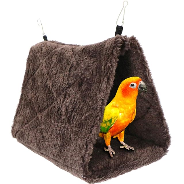 Hamaca Bird Toy Parrot Bed - Cama colgante para jaula Nido de pájaro de felpa Hut Tienda de campaña cálida…
