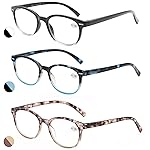 MODFANS Reading Glasses 2.0 Women 3 Pack Spring Hinge Fashion Round Stylish for Reading with Pouch