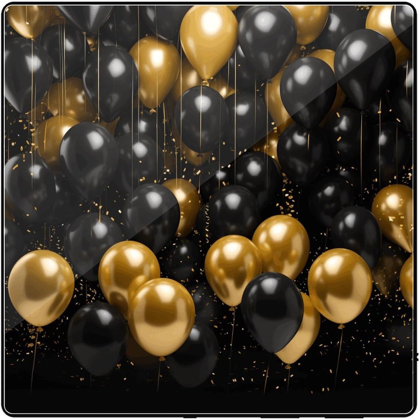 Black and Gold Ballons Music Refrigerator Sticker