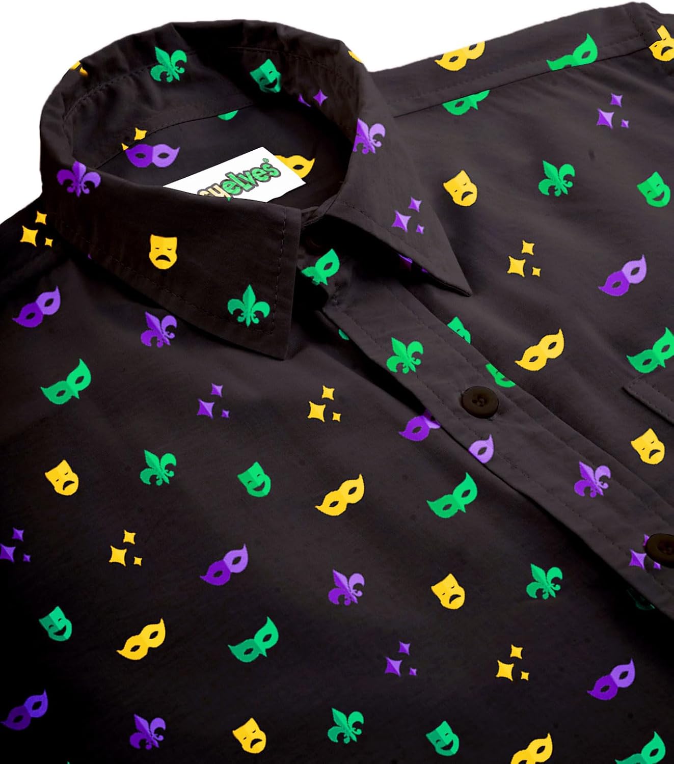 Tipsy Elves Button Down Shirts for Men - Valentine’s Day, Mardi Gras and St Patrick’s Day Men’s Button Ups - Image 4