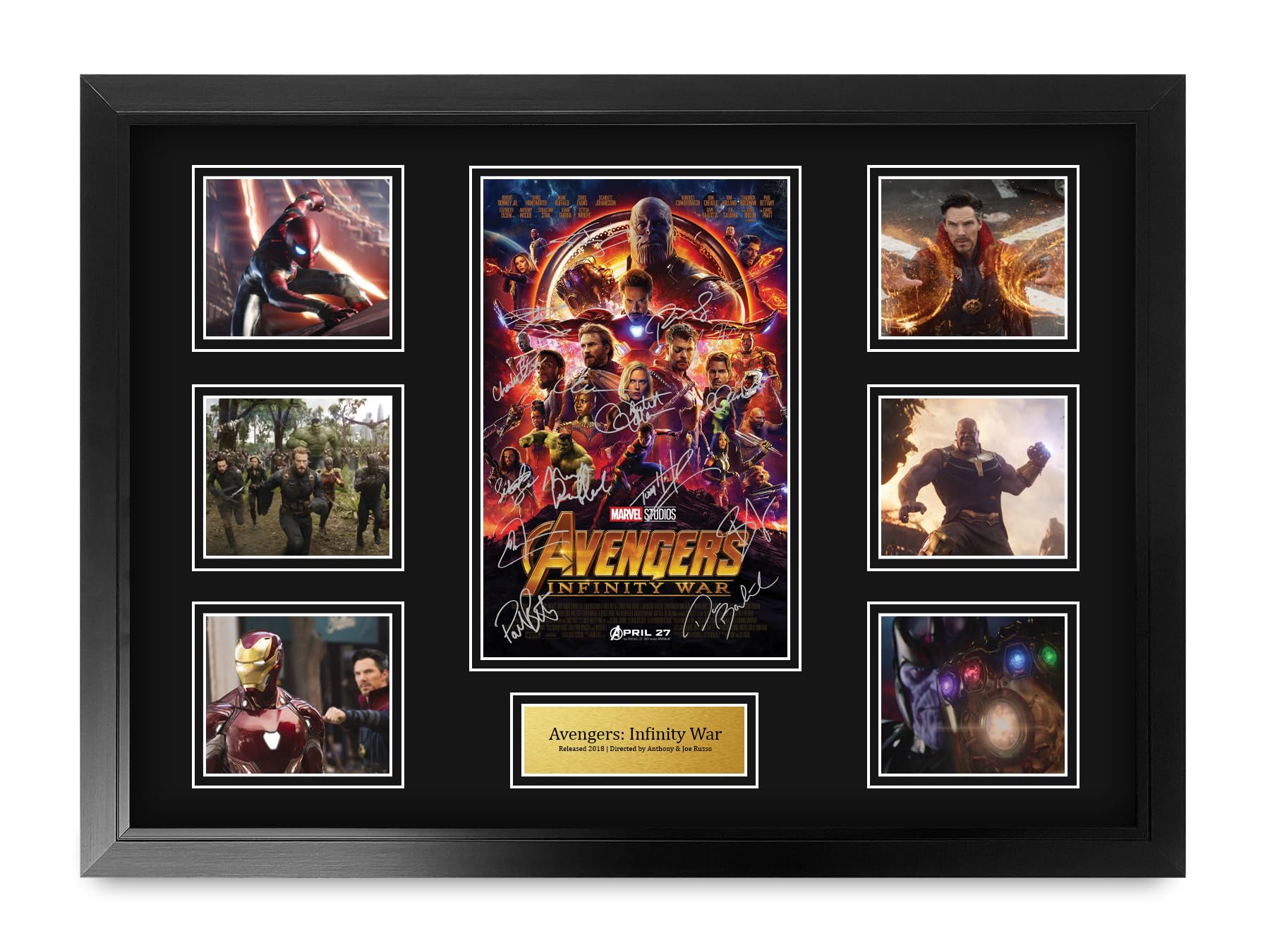 HWC Trading Avengers Infinity War Avengers Gifts Printed Signed Autograph Picture for Movie Memorabilia Fans - A2 Framed (ID-006415)