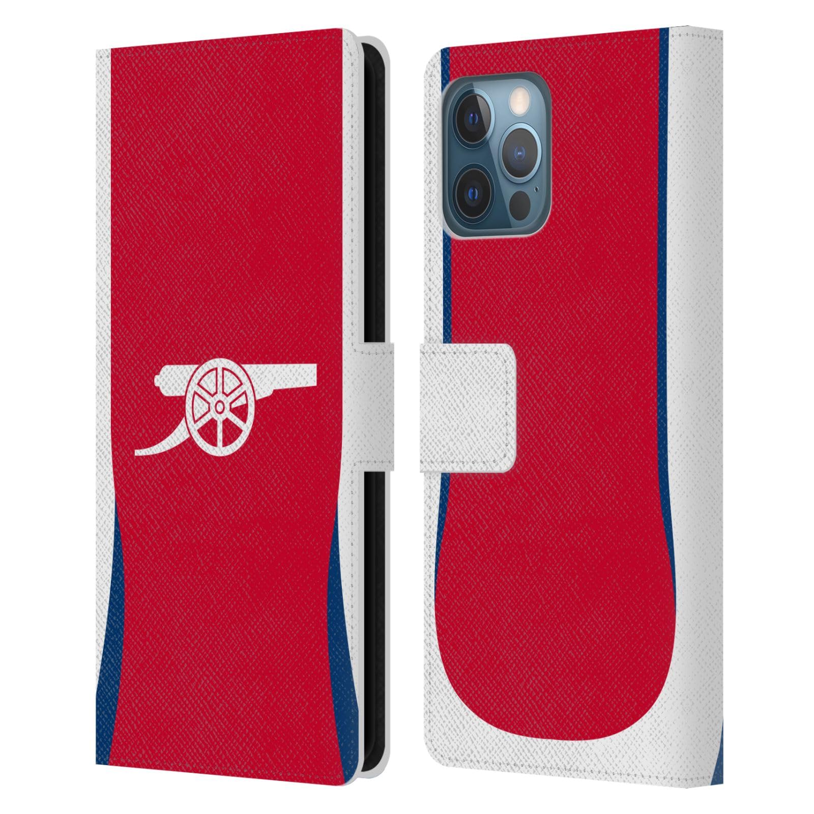 Head Case Designs Officially Licensed Arsenal FC Home 2024/25 Kit Leather Wallet Case Compatible With Apple iPhone 12 Pro Max โ image 1