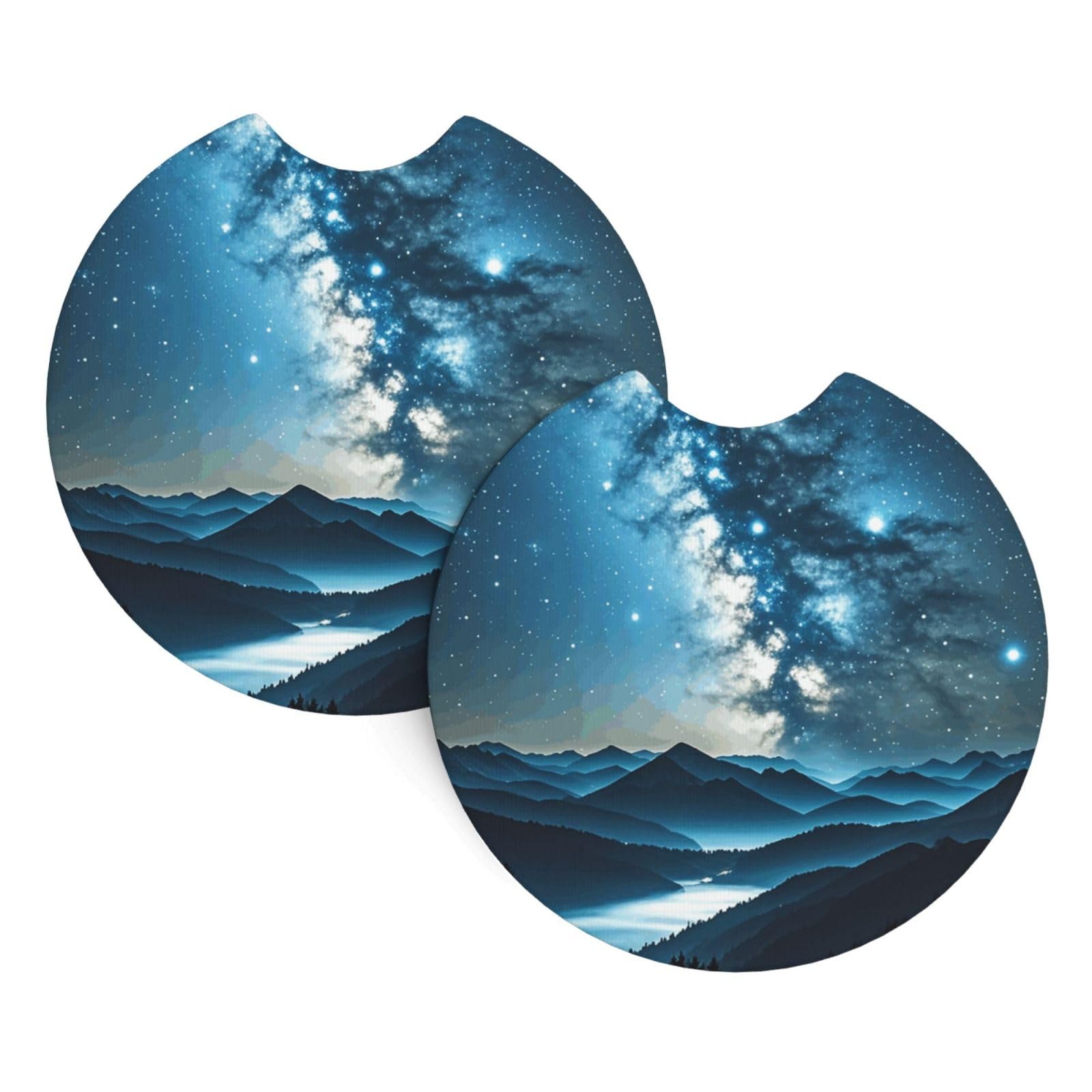 2 Pack Car Coaster for Cup Holders Stars Car Cup Coaster 2.7" Neoprene Non-Slip Automotive Cup Mat Universal Auto Car Interior Accessories for Women Men Cup Pad