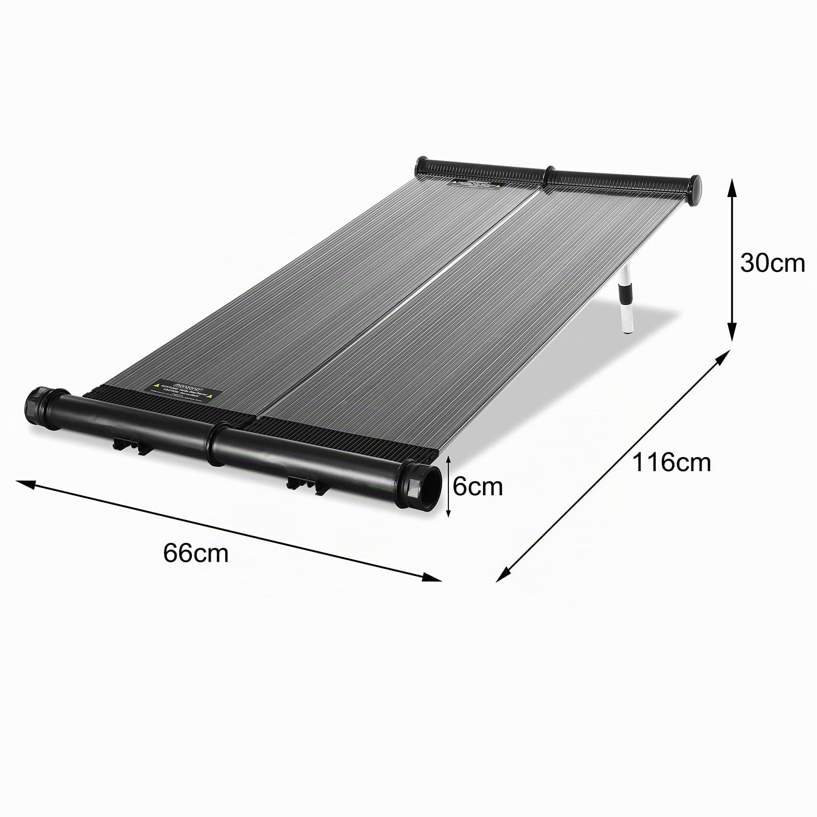 Monzana Calentador Solar de Piscinas 166x66x6cm Rendimiento 6200 L/h Panel Solar Captor Ajustable