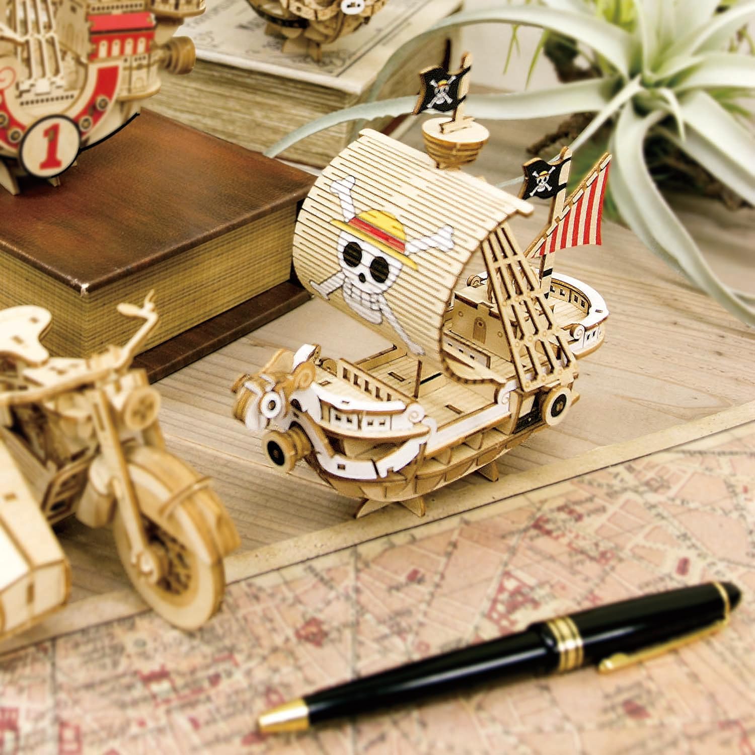 One Piece Going Merry Ship Model - One Piece Model Kit Series - Japanese Miniature Wooden 3D Puzzle for Adults and Teens - Fun DIY Wood Craft Kits for Adults and Kids