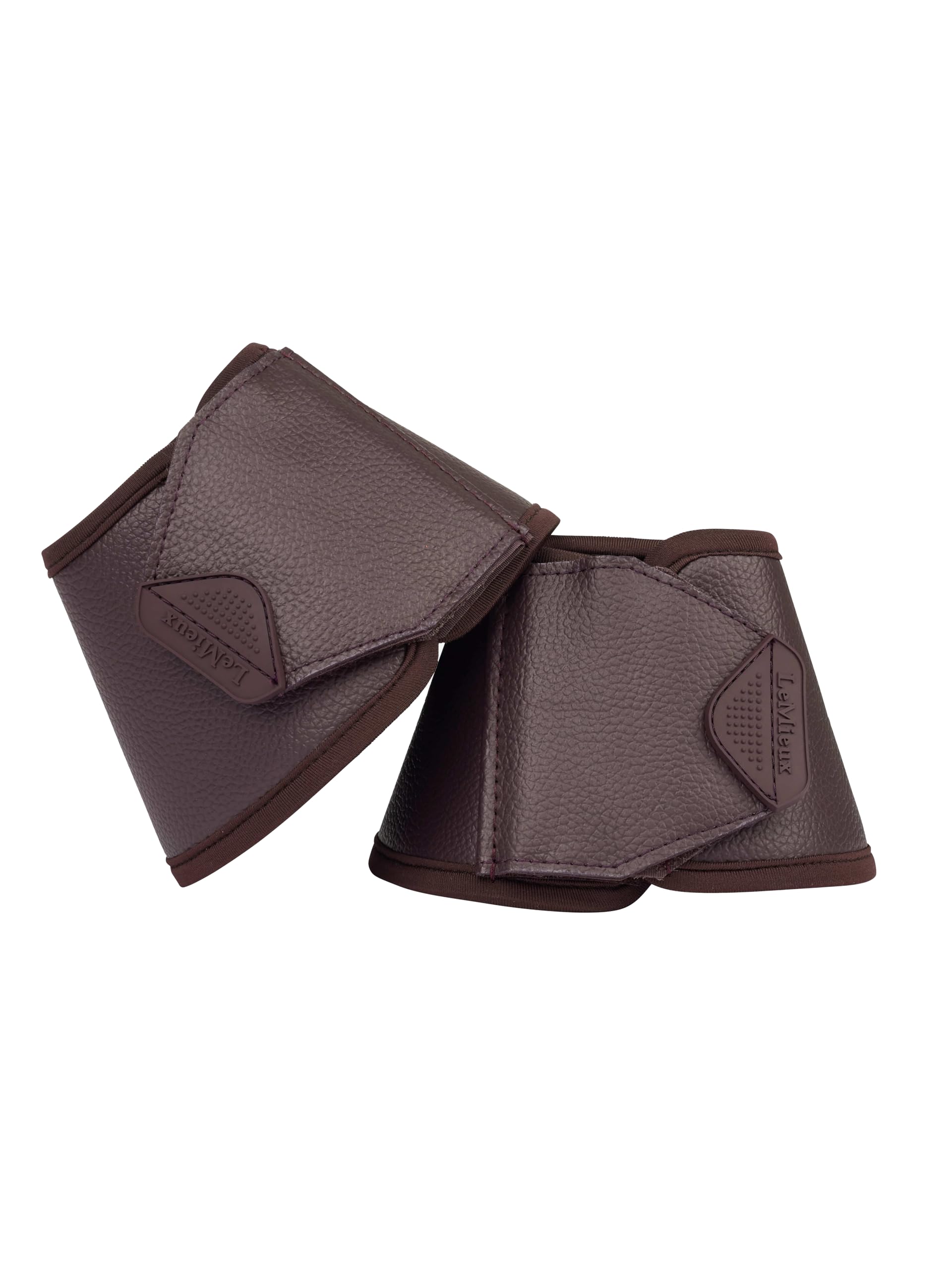 LeMieux Arika Over Reach Boots - Tough and Durable PU Leather - Double Lock Velcro - Damson - Small