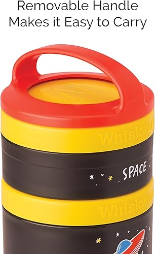 Miniatura 6 de Whiskware Contenedores apilables para aperitivos para niños y niños pequeños, 3 tazas apilables para aperitivos para la escuela o viajes, tiburones