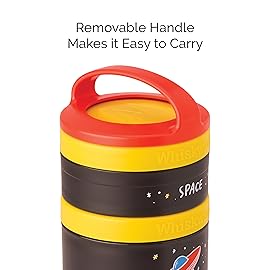 Whiskware Stackable Snack Containers for Kids and Toddlers, 3 Stackable Snack Cups for School and Travel, Space (Pack of 1)