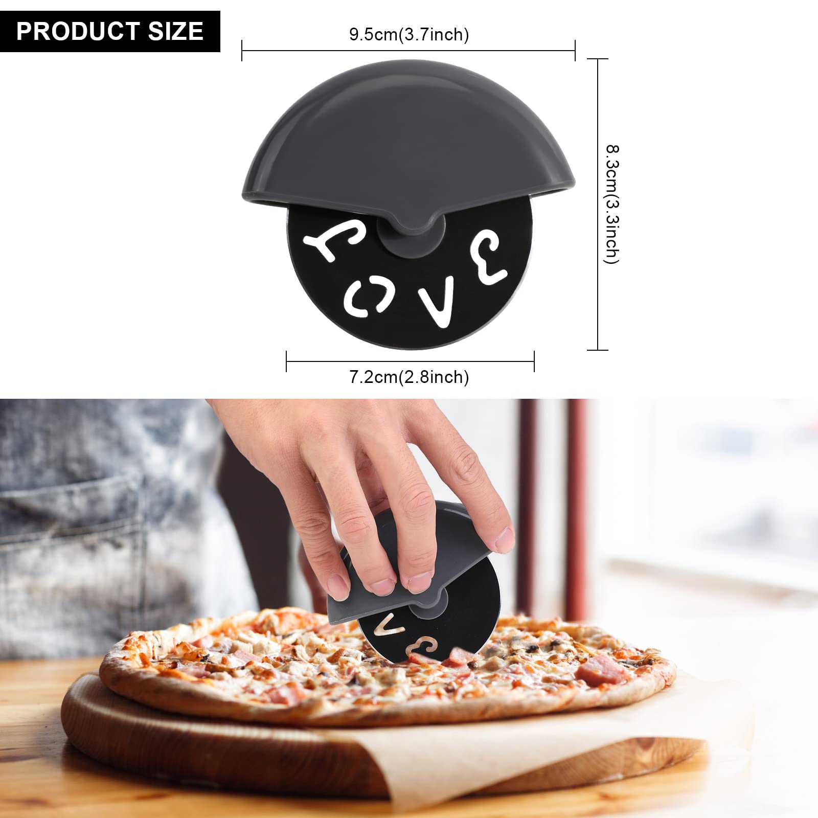 Tagliapizza A Forma Di Bicicletta - Rotelle In Acciaio Inox Con Supporto, Taglio Facile E Divertente (Azzurro) - Foto 8